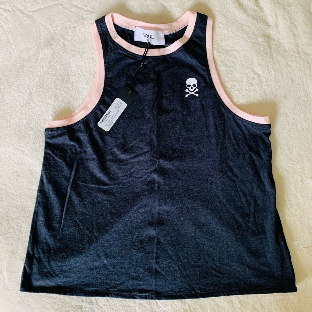 Navy and pink SoulCycle tank top